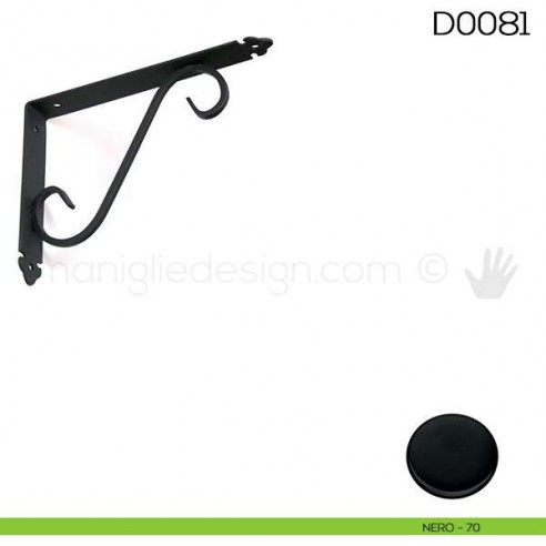 Reggimensola in ferro battuto per legno Vi.Tel. D0081 mm 230x275 nero