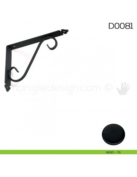 Reggimensola in ferro battuto per legno Vi.Tel. D0081 mm 230x275 nero