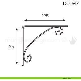 Reggimensola in ferro per legno Vi.Tel. D0097 mm 125x125 2