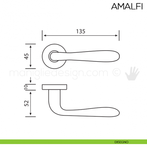 Maniglia per porta Amalfi Cromo Satinato Vi.Tel. disegno