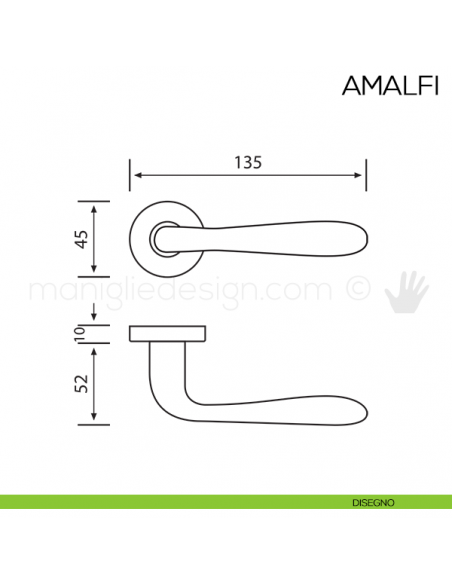Maniglia per porta Amalfi Cromo Satinato Vi.Tel. disegno