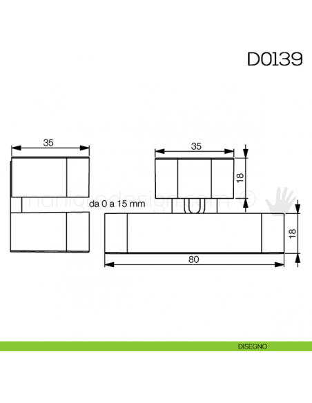 Reggimensola per mensole in vetro Vi.Tel. D0139 disegno