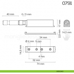 Cricchetto a scatto regolabile con magnete corsa mm.40 Maco 0791 2