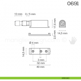 Cricchetto a scatto regolabile con magnete corsa mm.13 Maco 0691 2