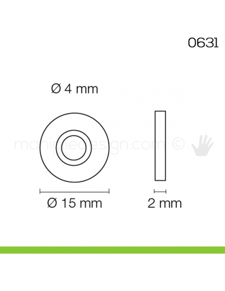 Contropiastra per cricchetti a scatto diametro 15 mm Maco 0631 disegno