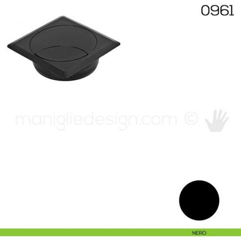 Bocchetta passacavi quadra diametro 60 mm Maco 0961 nero