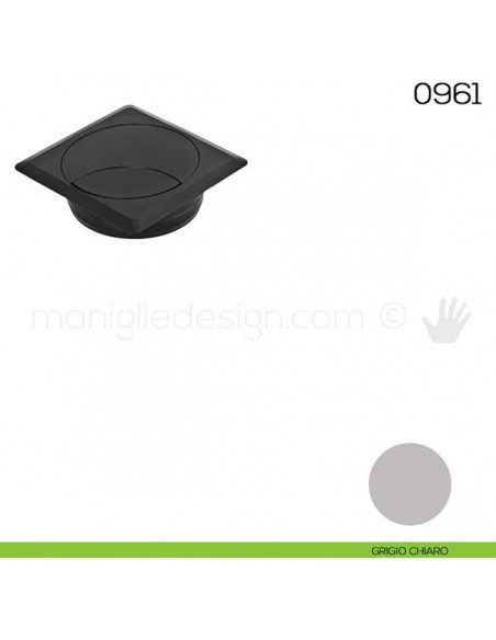 Bocchetta passacavi quadra diametro 60 mm Maco 0961 grigio chiaro