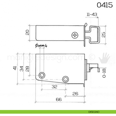 Supporto per pensili regolabile in tre direzioni Maco 0415 disegno
