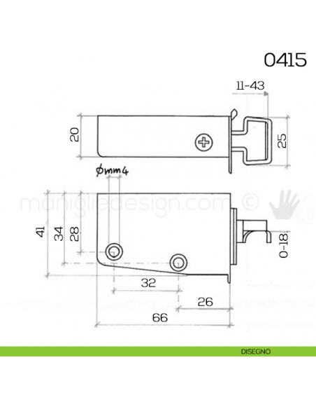 Supporto per pensili regolabile in tre direzioni Maco 0415 disegno