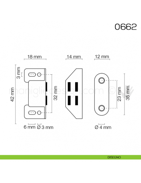 Chiusura magnetica da applicare Maco 0662 disegno