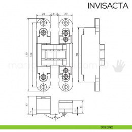 Cerniera a scomparsa Invisacta Otlav IN230120 Argento Satinato 2