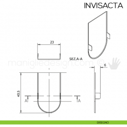 Cappuccio per cerniera Invisacta Otlav IN230120 bianco opaco 2