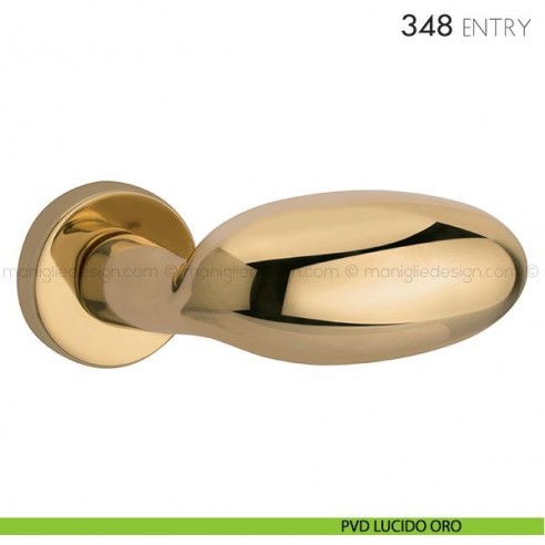 Maniglia per porta 348 Entry Reguitti PVD lucido oro