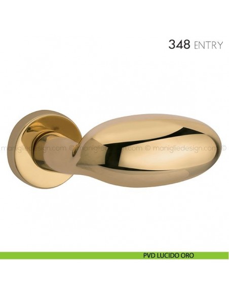 Maniglia per porta 348 Entry Reguitti PVD lucido oro