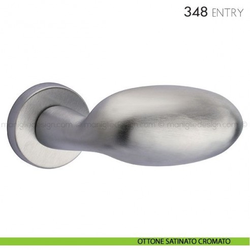Maniglia per porta 348 Entry Reguitti ottone satinato cromato