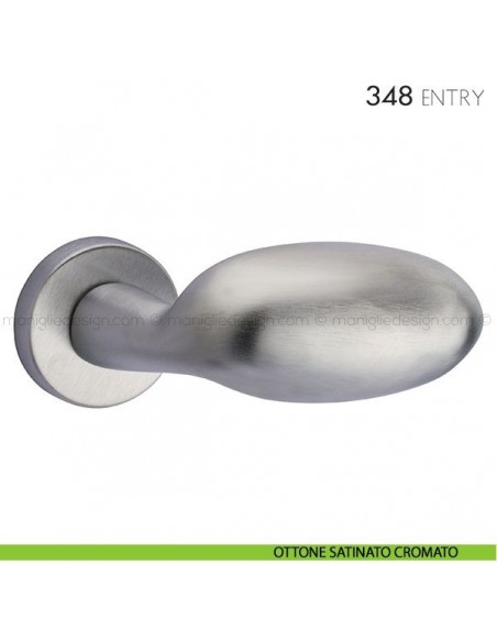 Maniglia per porta 348 Entry Reguitti ottone satinato cromato