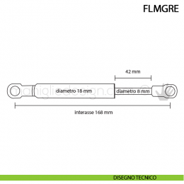 Molla a gas Salice 250 N progressiva per sistemi Lift 2