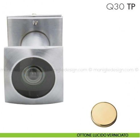 Spioncino quadro per spessore porta 34-60 mm Q30 TP Reguitti ottone lucido verniciato