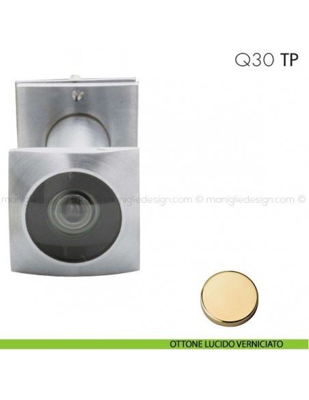 Spioncino quadro per spessore porta 34-60 mm Q30 TP Reguitti ottone lucido verniciato