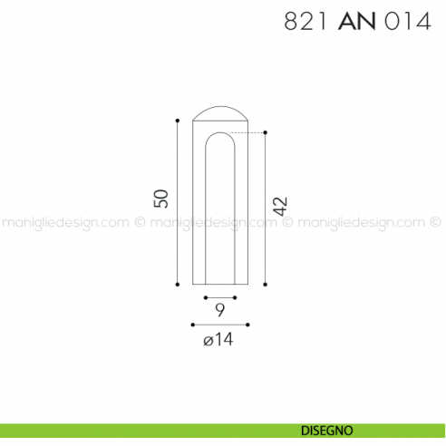 Cappuccio per cerniere anuba ø14 registrabili mm 821 AN 014 Reguitti disegno