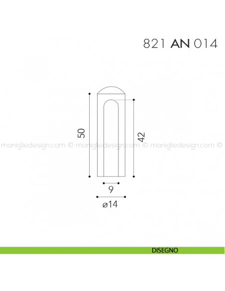 Cappuccio per cerniere anuba ø14 registrabili mm 821 AN 014 Reguitti disegno