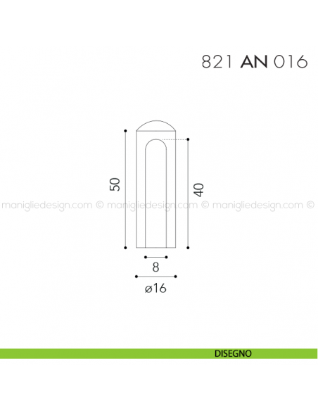 Cappuccio per cerniere anuba ø16 registrabili mm 821 AN 016 Reguitti disegno