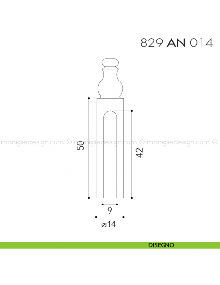Cappuccio per cerniere anuba ø14 registrabili mm 829 AN 014 Reguitti disegno