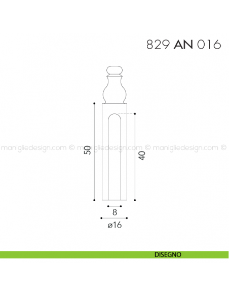 Cappuccio per cerniere anuba ø16 registrabili mm 829 AN 016 Reguitti disegno