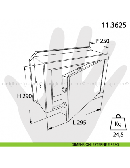 Cassaforte Mottura Personal Rotary con combinatore elettronico a rotazione 11.3625 dimensioni esterne e peso
