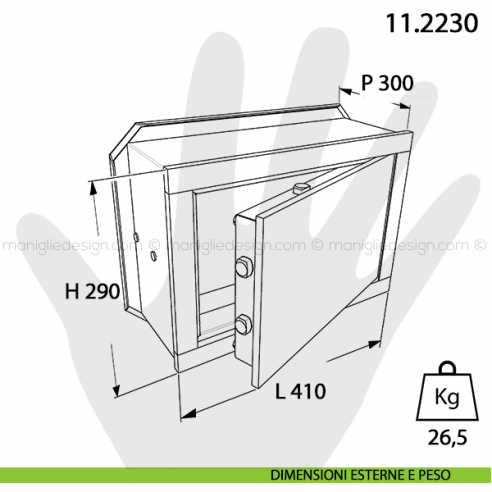 Cassaforte Mottura Personal con chiave e combinazione meccanica 11.2230 dimensioni esterne e peso