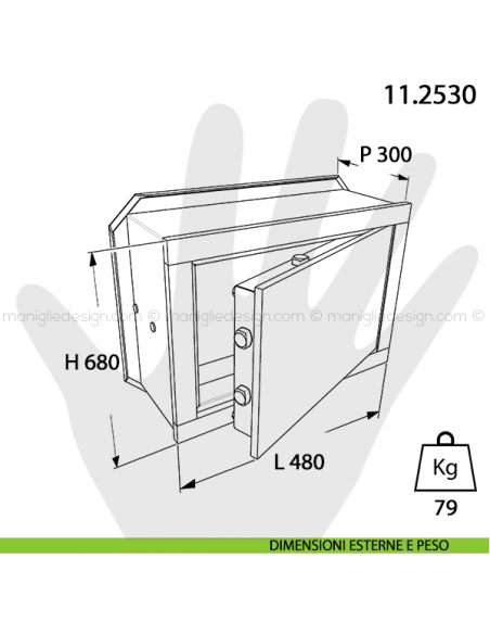 Cassaforte Mottura Personal con chiave e combinazione meccanica 11.2530 dimensioni esterne e peso