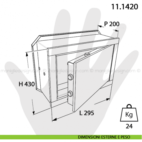 Cassaforte Mottura Personal con chiave 11.1420 dimensioni esterne e peso