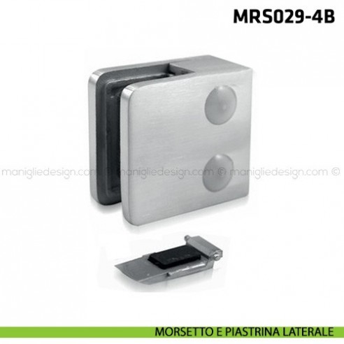 Morsetto per vetro in acciaio inox spessore 8-10 mm MRS029 Comit Glass