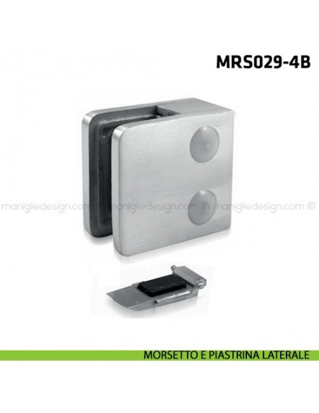 Morsetto per vetro in acciaio inox spessore 8-10 mm MRS029 Comit Glass