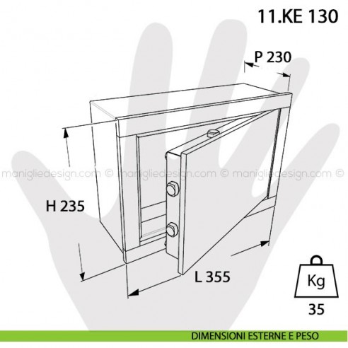 Cassaforte Mottura No Problem con combinazione elettronica 11.KE 130 dimensioni esterne e peso