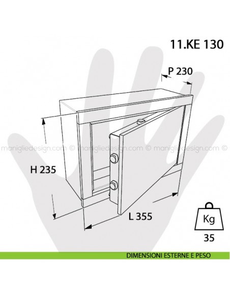 Cassaforte Mottura No Problem con combinazione elettronica 11.KE 130 dimensioni esterne e peso