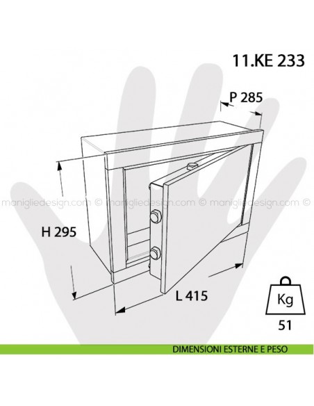 Cassaforte Mottura No Problem con combinazione elettronica 11.KE 233 dimensioni esterne e peso