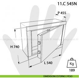 Cassaforte Mottura Concret con chiave e combinazione meccanica 11.C 545N 2