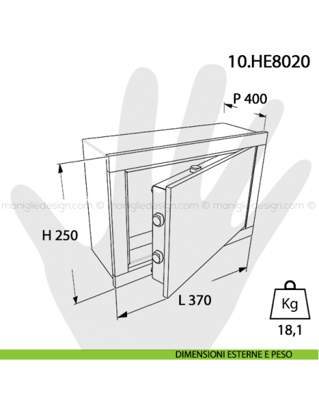 Cassaforte Mottura Hokey con combinazione elettronica 10.HE8020 dimensioni esterne e peso