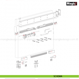 Sistema invisibile per porte scorrevoli in legno Magic 1800 2