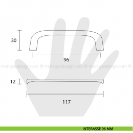 Maniglia per mobile Metal Style cromo lucido interasse 96 mm MG32338 2