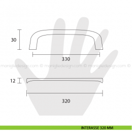 Maniglia per mobile Metal Style cromo opaco interasse 320 mm MG32331 2