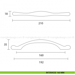 Maniglia per mobile Metal Style nickel lucido interasse 192 mm MG30969 2