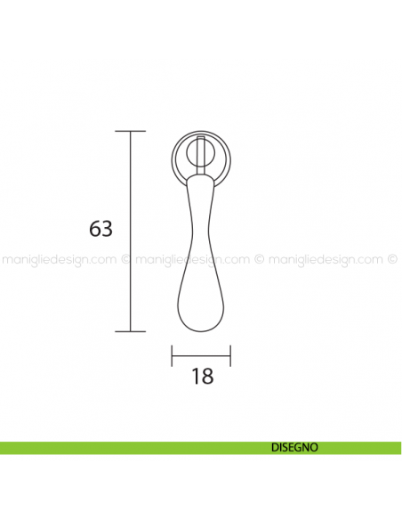 Pendente per mobile Metal Style ottone antico MG5654 disegno