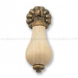 Pendente in legno grezzo per mobile Metal Style ottone antico MG5592