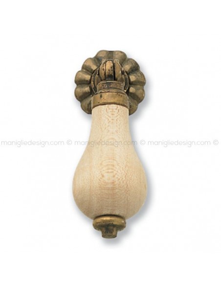Pendente in legno grezzo per mobile Metal Style ottone antico MG5592
