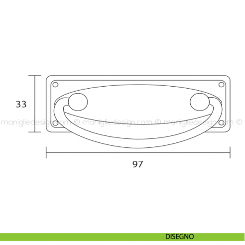 Maniglia per mobile Metal Style ottone antico interasse 64 mm MG2524 disegno