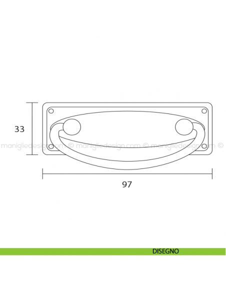 Maniglia per mobile Metal Style ottone antico interasse 64 mm MG2524 disegno
