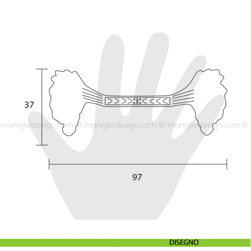 Maniglia per mobile Metal Style ottone antico interasse 48 mm MG4185 disegno