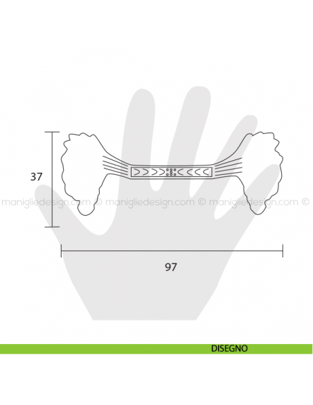 Maniglia per mobile Metal Style ottone antico interasse 48 mm MG4185 disegno